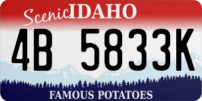 ID license plate 4B5833K