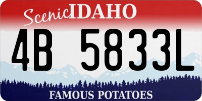 ID license plate 4B5833L