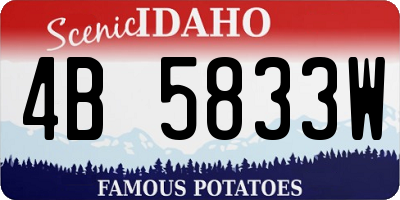 ID license plate 4B5833W