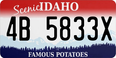 ID license plate 4B5833X