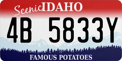 ID license plate 4B5833Y