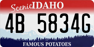 ID license plate 4B5834G