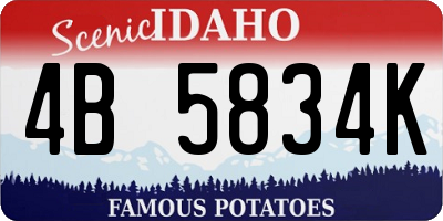 ID license plate 4B5834K