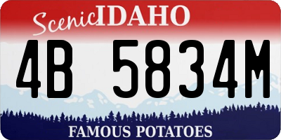 ID license plate 4B5834M
