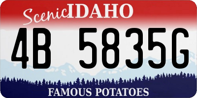 ID license plate 4B5835G