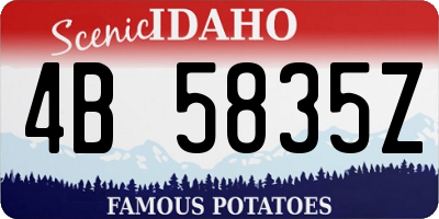 ID license plate 4B5835Z