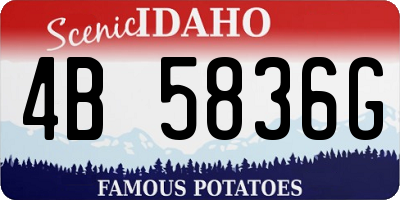 ID license plate 4B5836G