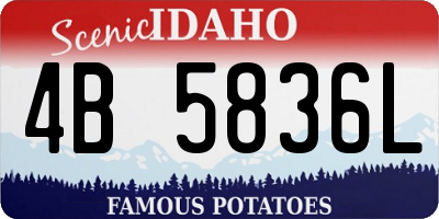 ID license plate 4B5836L