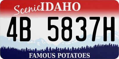 ID license plate 4B5837H