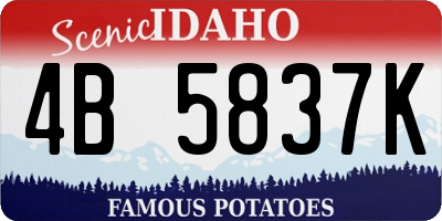 ID license plate 4B5837K