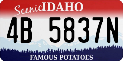ID license plate 4B5837N