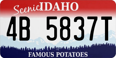 ID license plate 4B5837T