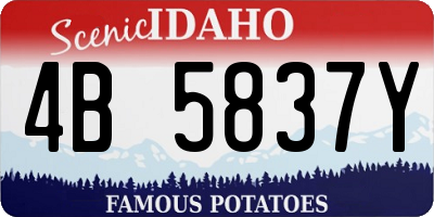 ID license plate 4B5837Y