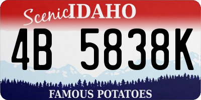ID license plate 4B5838K