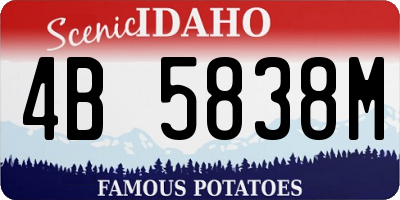 ID license plate 4B5838M