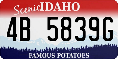 ID license plate 4B5839G
