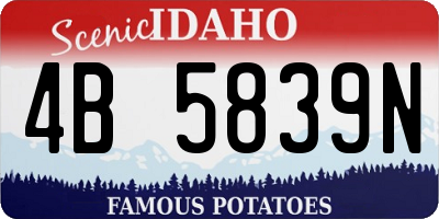 ID license plate 4B5839N