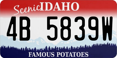 ID license plate 4B5839W