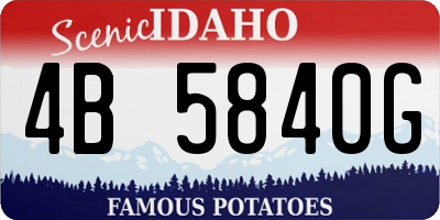 ID license plate 4B5840G