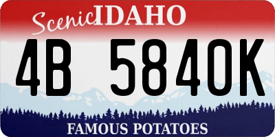 ID license plate 4B5840K