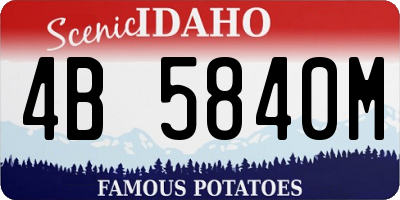 ID license plate 4B5840M