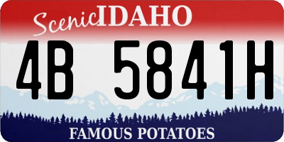 ID license plate 4B5841H