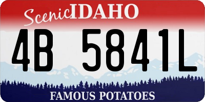 ID license plate 4B5841L