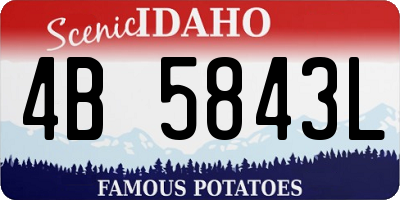 ID license plate 4B5843L