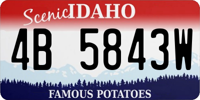 ID license plate 4B5843W