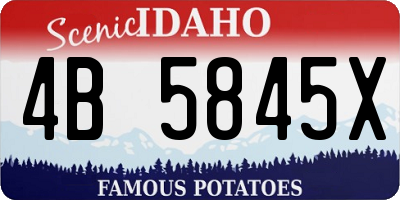 ID license plate 4B5845X