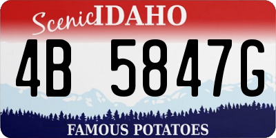 ID license plate 4B5847G