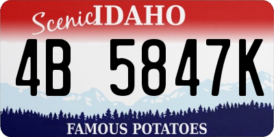 ID license plate 4B5847K