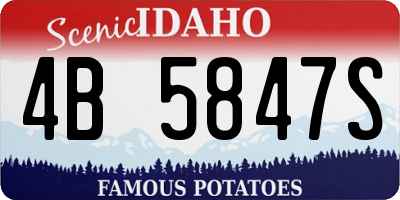 ID license plate 4B5847S