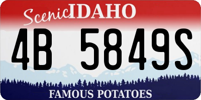 ID license plate 4B5849S