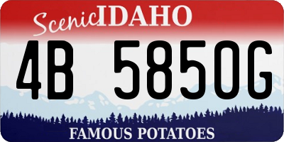 ID license plate 4B5850G