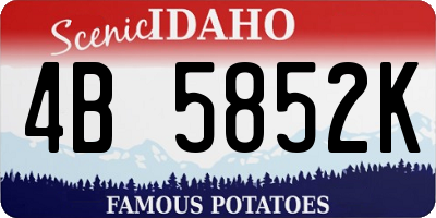 ID license plate 4B5852K