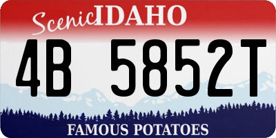 ID license plate 4B5852T
