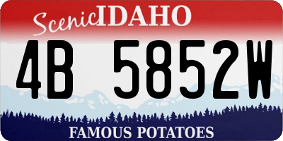 ID license plate 4B5852W