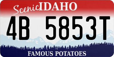 ID license plate 4B5853T