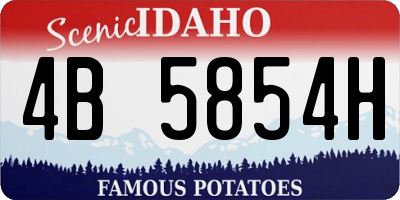 ID license plate 4B5854H