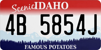 ID license plate 4B5854J