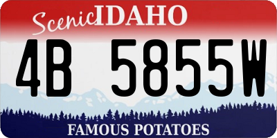 ID license plate 4B5855W