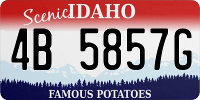 ID license plate 4B5857G
