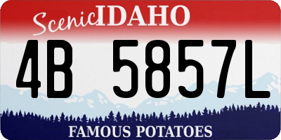 ID license plate 4B5857L