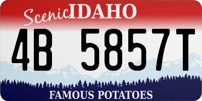 ID license plate 4B5857T