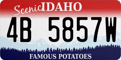 ID license plate 4B5857W