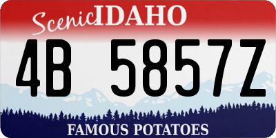 ID license plate 4B5857Z
