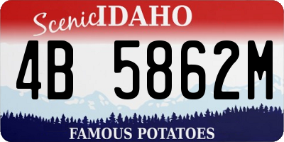 ID license plate 4B5862M