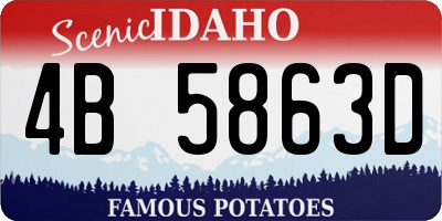 ID license plate 4B5863D
