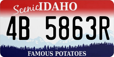 ID license plate 4B5863R